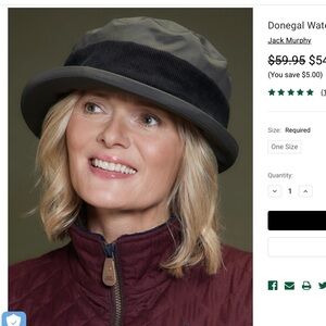 European JACK MURPHY IRELAND Imported Hat ONE SIZE Adorable BLACK Unworn & RARE